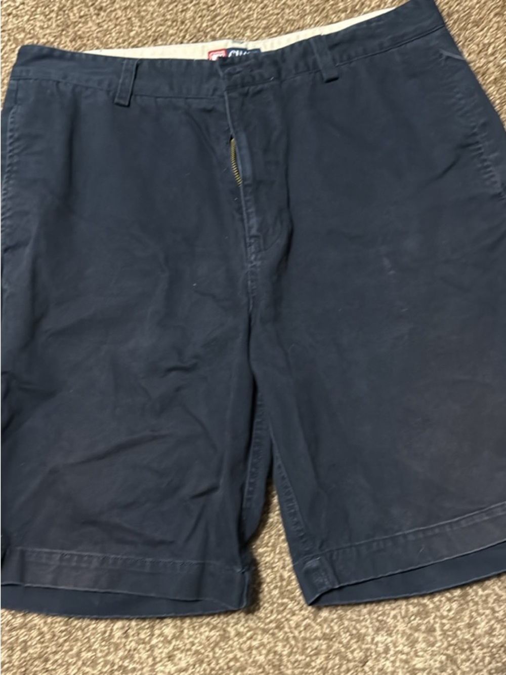 Chaps Men's Dark Navy Flat-Front Cotton Shorts A-39